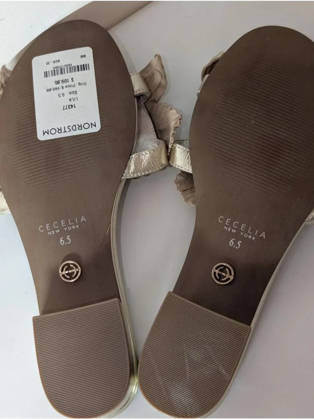 NEW Rebecca Allen Yellow Strappy Flat Leather Sandals, Size 6.5